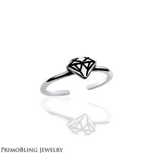 Sterling Silver Diamond Symbol Toe Ring